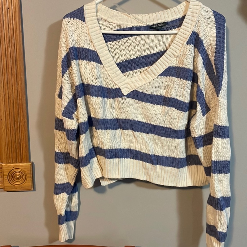 Cropped striped sweater